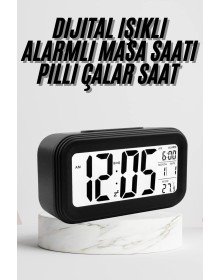 Dijital Masa Saati Termometre Takvim Led Ekran Pilli Ev Ofis Masası