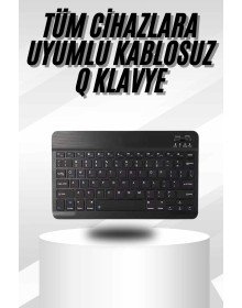 Kablosuz Bluetooth Bağlantılı Taşınabilir Q Klavye Tüm Cihazlara Uyumlu