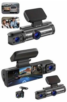 Video ve Fotoğraf Kaydedici Sürüş Kamerası Ön ve Arka Çift Kameralı Video ve Fotoğraf Kaydedici Sürüş Kamerası Ön ve Arka Çift Kameralı