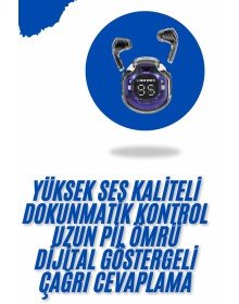 Kablosuz Dijital Göstergeli Powerbanklı IOS ve  Android Uyumlu  Kulaklık