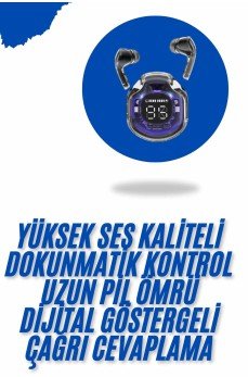 Kablosuz Dijital Göstergeli Powerbanklı IOS ve Android Uyumlu Kulaklık Kablosuz Dijital Göstergeli Powerbanklı IOS ve Android Uyumlu Kulaklık