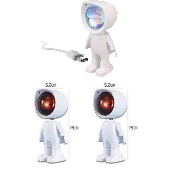 Astronot Işık Projektörü Gökkuşağı Projeksiyon Gece Lambası Hediyelik