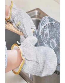 2li Telli Bulaşık Eldiveni Su Geçirmez Kir Sökücü Tava Tencere Ovma Mutfak Banyo Temizlik Eldiveni