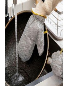 2li Telli Bulaşık Eldiveni Su Geçirmez Kir Sökücü Tava Tencere Ovma Mutfak Banyo Temizlik Eldiveni