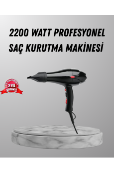 2200W Fön Makinesi – Profesyonel AC Motor, Soğuk ve Sıcak Üfleme