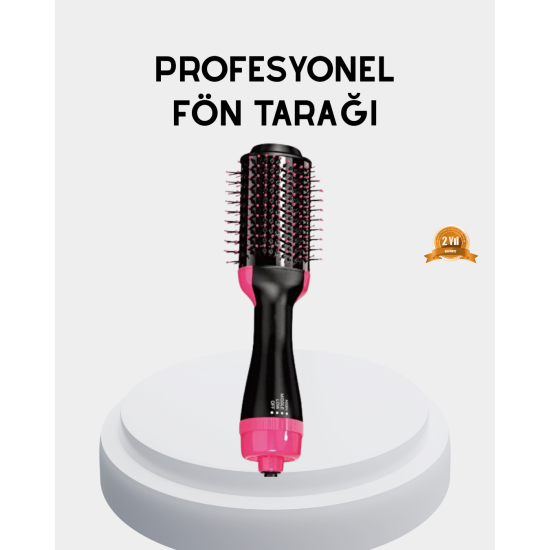 Yeni Nesil Fön Tarağı – 220°C Isı, Negatif İyon, 360° Dönebilen Kablo