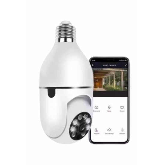Wifi Güvenlik Kamerası Çift kameralı Ampule Takılabilir Sensörlü Wifi Güvenlik Kamerası Çift kameralı Ampule Takılabilir Sensörlü