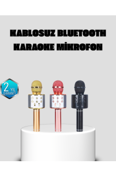 Taşınabilir Karaoke Mikrofon – Bluetooth, USB ve AUX Girişli