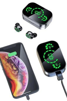 2025 Model Bluetooth Kulaklık Telefon Şarj Edebilen Çağrı Cevaplama Dijital Göstergeli