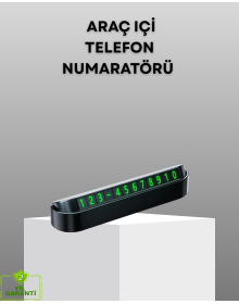 Gri Alüminyum Araç İçi Telefon Numaratörü – Dayanıklı, Modern ve Net Görünürlük Sağlayan Tasarım
