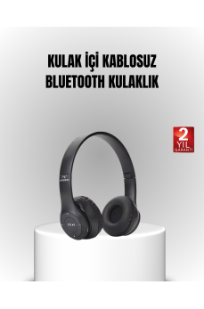 Bluetooth Kablosuz Kulaklık – Extra Bass, TF Kart, Mikrofonlu, Ayarlanabilir Ergonomik Tasarım