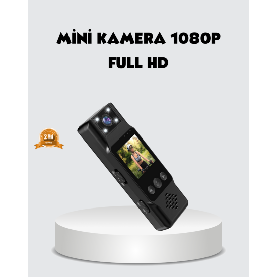 180 Derece Dönebilen Mini Kamera Full HD TFT Ekran Hareket Sensörlü