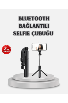 Kablosuz Bluetooth Selfie Çubuğu – 360° Dönebilir Başlık, Taşınabilir ve Şık Tasarım