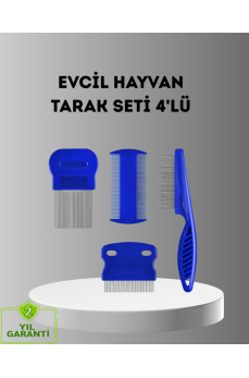 4’lü Kedi Köpek Tüy Temizleme Seti – Paslanmaz Çelik,Ergonomik ve Uzun Ömürlü