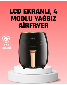 2400W Güçlü Airfryer 6L Yağsız Sağlıklı Pişirici LCD Dokunmatik