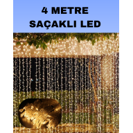 4 Metre Icicle Şelale Led Perde Işık Sarı Aydınlatma