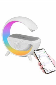 Bluetooth Hoparlör G Şekli Atmosfer Akıllı Rgb Lamba Wireless Kablosuz Şarj