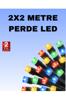 Noel ve Parti Dekorasyonu İçin 2x2 LED Perde Işık – 8 Fonksiyonlu