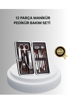 Profesyonel Tırnak Bakım Seti Çelik Aletli Şık Deri Çantalı