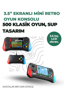 3.5 İnç Ekranlı Klasik Oyun Konsolu – 500 Dahili Oyun 3.5 İnç Ekranlı Klasik Oyun Konsolu – 500 Dahili Oyun