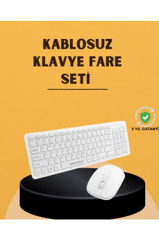Klavye Mouse Seti Sessiz Kablosuz Türkçe TV  PC Uyumlu