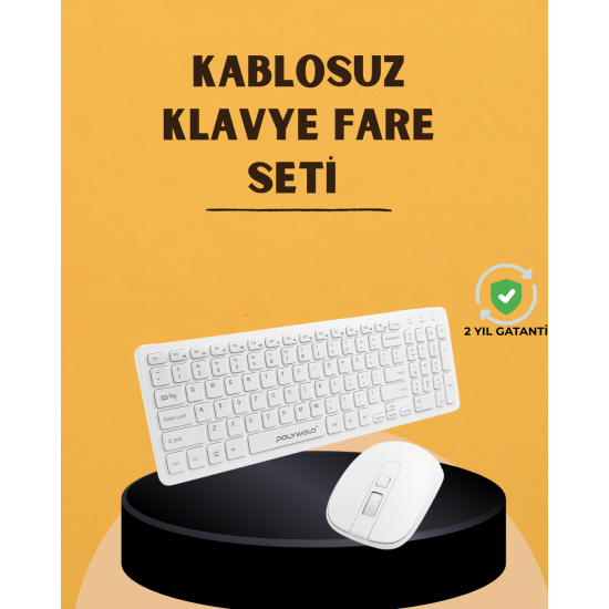 Klavye Mouse Seti Sessiz Kablosuz Türkçe TV PC Uyumlu Klavye Mouse Seti Sessiz Kablosuz Türkçe TV PC Uyumlu