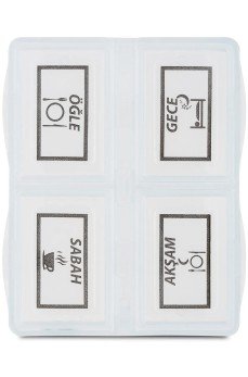 3 Adet - 4 Bölmeli Günlük İlaç Saklama Kutusu