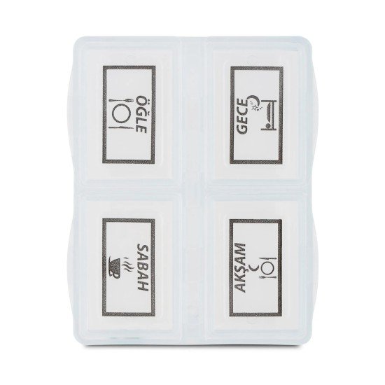 3 Adet - 4 Bölmeli Günlük İlaç Saklama Kutusu 3 Adet - 4 Bölmeli Günlük İlaç Saklama Kutusu