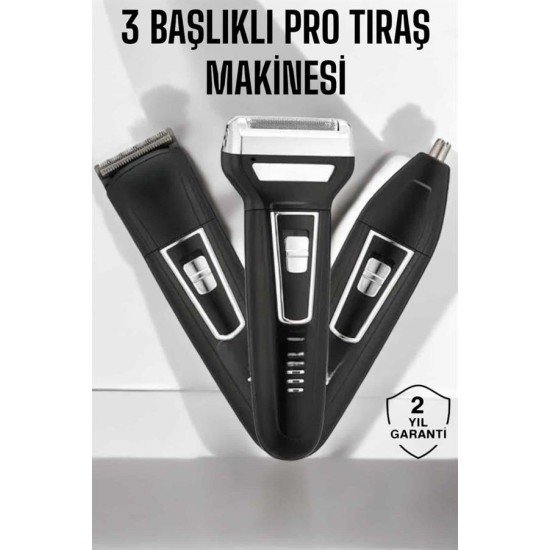 3 Başlıklı Profesyonel Tıraş Makinesi