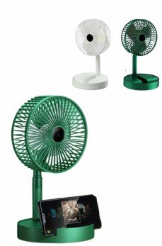 3 Kademe Hız Ayarlı Vantilatör Telefon Standlı Şarjlı Katlanabilir Soğutucu Pervane