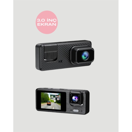 3 Kanallı Araç DVR – Ön + İç + Arka Kamera ile Tam Kapsama, Yüksek Güvenlik