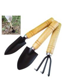 3 Parça Bitki Hobi Seti - Bahçe Saksı Sukulent  Bakım Çapa-Tırmık-Kürek