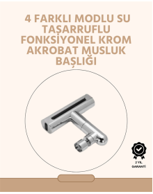 360° Dönüşlü Su Akışı Başlığı | 4'ü 1 Arada Kullanım