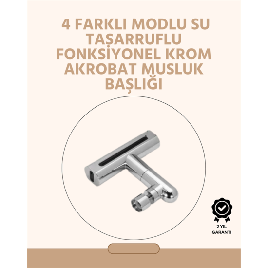 360° Dönüşlü Su Akışı Başlığı | 4'ü 1 Arada Kullanım