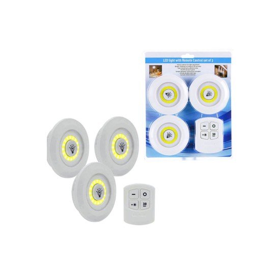 3lü Uzaktan Kumandalı Yapışkanlı Kablosuz Led Spot Lambalar 3lü Uzaktan Kumandalı Yapışkanlı Kablosuz Led Spot Lambalar