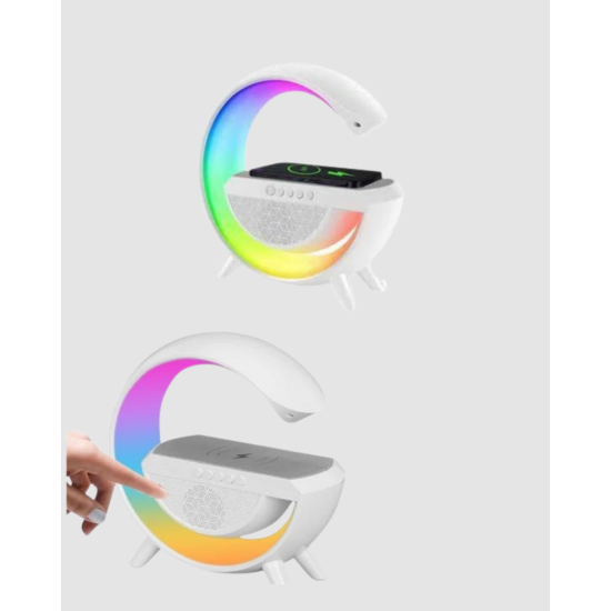 RGB Işıklı Kablosuz Şarjlı Hoparlör – FM Radyolu Akıllı Gece Lambası