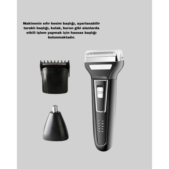 İnsua 3 Başlıklı Profesyonel Tıraş Makinesi – Sıfır Kesim, Hassas Başlık, Güçlü Motor İnsua 3 Başlıklı Profesyonel Tıraş Makinesi – Sıfır Kesim, Hassas Başlık, Güçlü Motor
