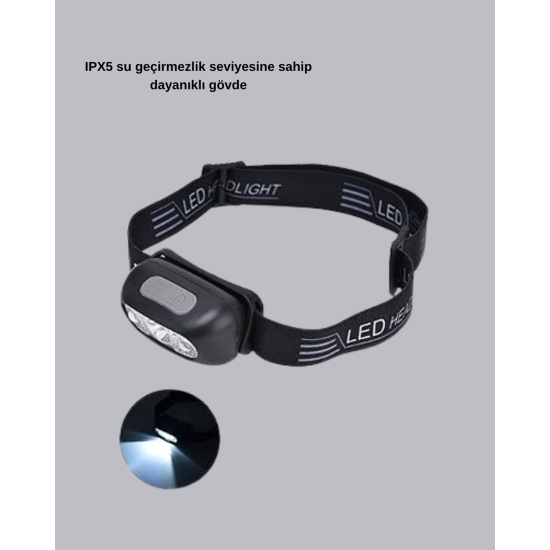 IPX5 Su Geçirmez Şarjlı LED Kafa Feneri | Hareket Sensörlü, Ayarlanabilir 60° Far IPX5 Su Geçirmez Şarjlı LED Kafa Feneri | Hareket Sensörlü, Ayarlanabilir 60° Far