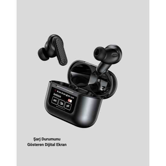 ANC Teknolojili Kablosuz Bluetooth Kulaklık – Dokunmatik, Dijital Göstergeli, Yüksek Ses Kalitesi