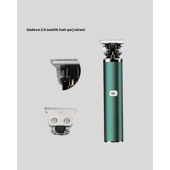 Profesyonel Şarjlı Tıraş Makinesi – 180 Dakika Kullanım, 2.5 Saat Hızlı Şarj, Evrensel USB Şarj Girişli Profesyonel Şarjlı Tıraş Makinesi – 180 Dakika Kullanım, 2.5 Saat Hızlı Şarj, Evrensel USB Şarj Girişli