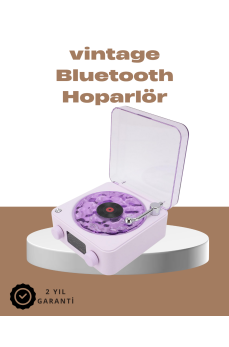 360° Sesli Kablosuz Hoparlör – Retro Tasarım ve Projektör Işığı