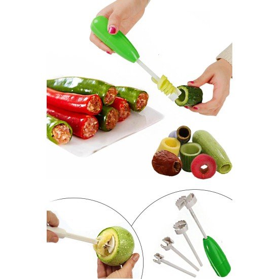 4 Başlıklı Oyma Seti Sebze Patlıcan Patates Kabak Oyacağı 4 Başlıklı Oyma Seti Sebze Patlıcan Patates Kabak Oyacağı