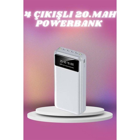 4 Çıkışlı 20.000 MAH Powerbank Taşınabilir Çoklu Giriş 4 Çıkışlı 20.000 MAH Powerbank Taşınabilir Çoklu Giriş