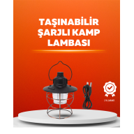 4 Fonksiyonlu Dekoratif Kamp Lambası – Tungsten Ampul, USB Çıkışlı