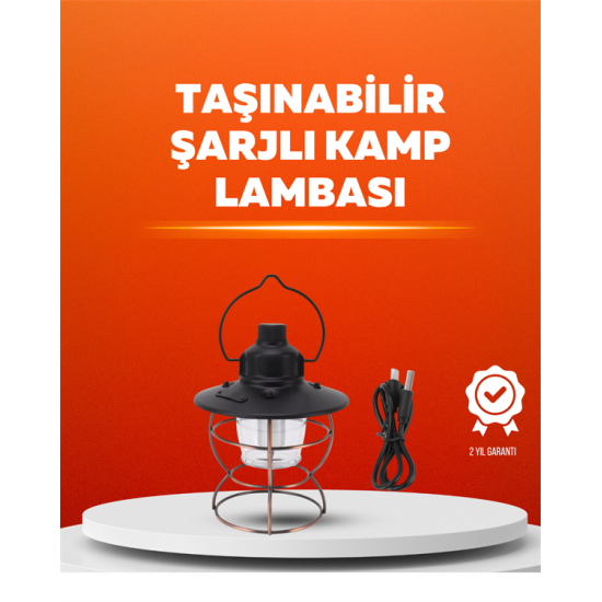 4 Fonksiyonlu Dekoratif Kamp Lambası – Tungsten Ampul, USB Çıkışlı 4 Fonksiyonlu Dekoratif Kamp Lambası – Tungsten Ampul, USB Çıkışlı