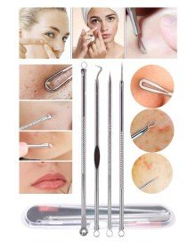 4 lü Kutulu Paslanmaz Komedon Akne - Siyah Nokta Temizleyici Set