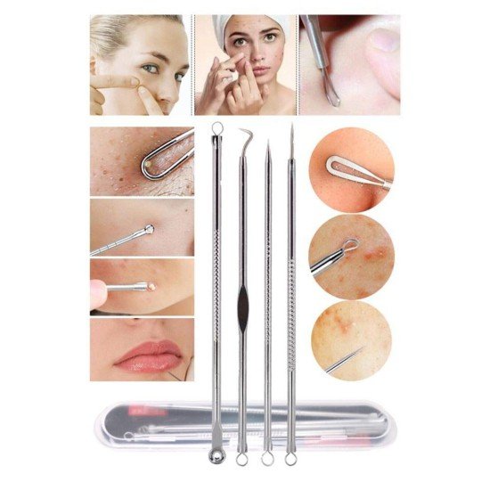 4 lü Kutulu Paslanmaz Komedon Akne - Siyah Nokta Temizleyici Set 4 lü Kutulu Paslanmaz Komedon Akne - Siyah Nokta Temizleyici Set