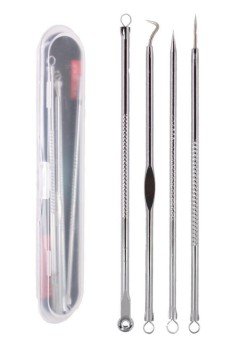 4 lü Kutulu Paslanmaz Komedon Akne - Siyah Nokta Temizleyici Set