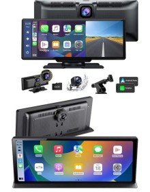 4K 10.2 İnç Çift Kameralı Araç Multimedya Ekranı CarPlay Kablosuz Tüm Cihazlara Uyumlu