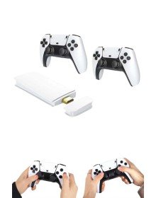 4K HD Görüntü Kaliteli Retro Game Stick 20000 Oyunlu Çift Kollu Beyaz Game Stick